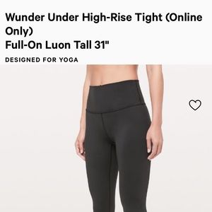 Lululemon Wunder Under Full on Luon 6 “31
